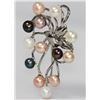 Image 2 : MULTICOLOR PEARL BROOCH .925 STERLING SILVER