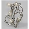 Image 2 : WHITE PEARL CZ BROOCH .925 STERLING SILVER