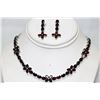 Image 1 : 46.80 CTW GARNET .925 STERLING SILVER NECKLACE/EARRING