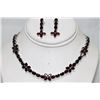 Image 2 : 46.80 CTW GARNET .925 STERLING SILVER NECKLACE/EARRING