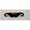 Image 1 : NOVELTY BLACK MUSTACHE SHAPED DUAL FINGER BRASS RING