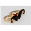 Image 2 : NOVELTY BLACK MUSTACHE SHAPED DUAL FINGER BRASS RING