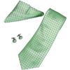 Image 1 : Toriz Lime Green Pattern Tie, Cufflinks and Pocket Squa