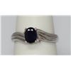 Image 1 : 0.56 CTW SAPPHIRE AND DIAMOND RING .925 STERLING SILVER