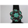 Image 1 : FASHION JEWELRY; SYNTHETIC TURQUOISE COLORED BRASS RING