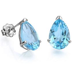 GENUINE 2.00 CTW BLUE TOPAZ 10K SOLID WHITE GOLD EARRIN