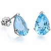 Image 1 : GENUINE 2.00 CTW BLUE TOPAZ 10K SOLID WHITE GOLD EARRIN