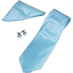 Polka Blue Tie, Cufflinks and Pocket Square Gift Set