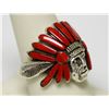Image 2 : .925 STERLING SILVER 2 PEACE INDIAN CHIEF RINGS