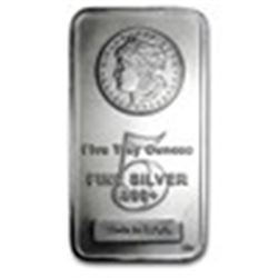 5 oz Silver Bar - Morgan Design