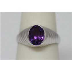 3.62 CTW AMETHYST RING .925 STERLING SILVER