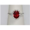 Image 2 : RED CZ .925 STERLING SILVER RING