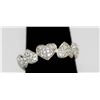 Image 2 : BEAUTIFUL .925 STERLING SILVER HEART BAND RING W/ CZ EM