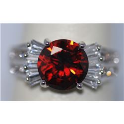 FASHION JEWELRY WHITE AND RED CZ RING