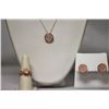 Image 1 : 14K GOLD POLISH ON .925 STERLING SILVER CIRCLE SET W/WH