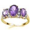 Image 1 : GENUINE 2.11 CTW AMETHYST SOLID 10K YELLOW GOLD RING