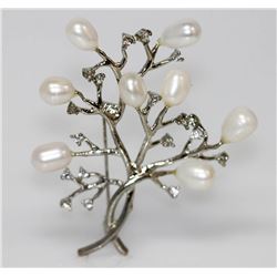 WHITE PEARL AND CZ BROACH