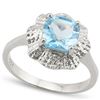 Image 1 : GENUINE 1.75 CTW BLUE TOPAZ AND 0.012 DIAMOND PLATINUM