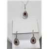 Image 1 : BEAUTIFULL .925 STERLING SILVER RED CZ STONE PENDANT SE