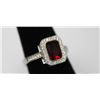 Image 2 : .925 STERLING SLIVER MODERN RING W/RED AND WHITE CZ