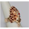 Image 2 : FASHION JEWELRY MULTI-COLORED CZ PEACOCK SHAPED BRASS R