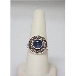 2.01 CTW Antique Style Tanzanite Round Ring .925 Sterli