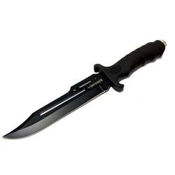 10.5" ALL BLACK HUNTING KNIFE W/SHEATH