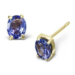 GENUINE TANZANITE 1.00 CTW STUD EARRING IN 14K SOLID YE