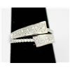 Image 2 : BEAUTIFUL .925 STERLING SILVER TWIST BAND RING W/ CZ EM