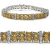 Image 1 : GENUINE 15.00 CTW CITRINE .925 STERLING SILVER BRACELET