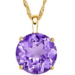 GENUINE 0.50 CTW AMETHYST SOLID 10K YELLOW GOLD PENDANT