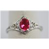 Image 1 : RED CZ .925 STERLING SILVER RING