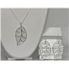 Image 1 : .925 STERLING SILVER LEAF NECKLACE AND EARRINGS