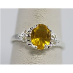 YELLOW CZ .925 STERLING SILVER RING