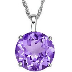 GENUINE 0.50 CTW AMETHYST PENDANT IN 10K SOLID WHITE GO