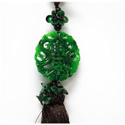 Natural GREEN JADE CHINESE GOOD LUCK CHARM