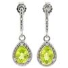 Image 1 : GENUINE 1.50 CTW PERIDOT AND 0.012 CTW DIAMOND PLATINUM