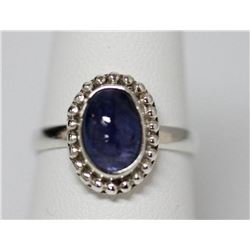 BEAUTIFUL SILVER RING WITH BLUE TANZANITE STONE CTW 2.5