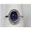 Image 1 : BEAUTIFUL SILVER RING WITH BLUE TANZANITE STONE CTW 2.5