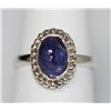 Image 2 : BEAUTIFUL SILVER RING WITH BLUE TANZANITE STONE CTW 2.5