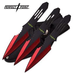 5.5" STAINLESS STEEL RED AND BLACK BLADE THROWING KNIVE