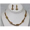 Image 2 : 55.00 CTW CITRINE .925 STERLING SILVER NECKLACE/EARRING