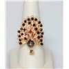 Image 2 : FASHION JEWELRY MULTI-COLORED CZ PEACOCK SHAPED BRASS R