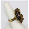 Image 2 : 14K GOLD PLATED FASHION JEWELRY CZ FLOWER SHAPED BRASS
