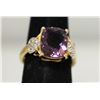 Image 1 : 14K GOLD PLATED AMETHYST RING 4.50 CTW