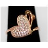 Image 2 : BEAUTIFUL 14K ROSE GOLD PLATED HEART RING W/ CZ EMBEDDE
