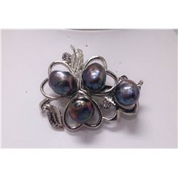 HEARTY BLACK KISHI PEARL CZ BROOCH AUTHENTIC PHILIPPINE