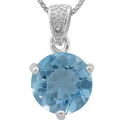 GENUINE 2.60 CTW BLUE TOPAZ AND 0.006 CTW DIAMOND PLATI