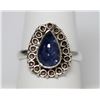 Image 1 : BEAUTIFUL SILVER RING WITH BLUE TANZANITE STONE CTW 2.7