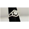 Image 2 : CLEAR CZ FLOWER RING .925 STERLING SILVER
